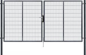 Brána 2křídlá/2D panel/š 4110 x v 1980/ ZN+PVC 7016 Antracit