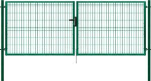 Brána 2křídlá/3D panel/š 4118 x v 1245/ ZN+PVC 6005 Zelená
