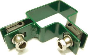 Příchytka panelu na sloup 60x40mm / 5mm / rohová /ZN+PVC6005 Zelená