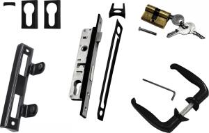 Zamykací sada pro dvoukřídlou bránu/ 7016 Antracit