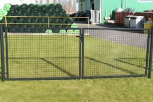 Zauntor 2-flügelig/Gitterzaun/Breite 3600 x Höhe 1250 mm/Masche 50x50mm/ZN+PVC Anthrazit