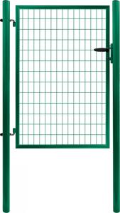 Zauntür 1-flügelig/Gitterzaun/Breite 1073 x Höhe 1200 mm/Masche 50x100mm/ZN+PVC 6005 Grün