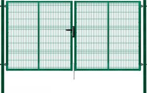 Brána 2křídlá/3D panel/š 4118 x v 2045/ ZN+PVC 6005 Zelená