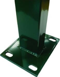 Sloupek jekl. 4hran./60x40x1,50/v 1500/ s přivařenou patkou / ZN+PVC6005 Zelený
