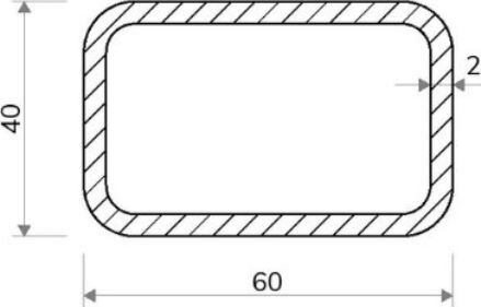 Thyssenkrupp Vierkantrohr Edelstahl – 60 X 40 X 4 Mm, 2000 Mm Länge, V2A 1.4301, Geschweißt – Für Konstruktionen & Geländer