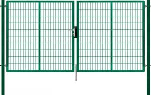 Brána 2křídlá/2D panel/š 4110 x v 1980/ ZN+PVC 6005 Zelená
