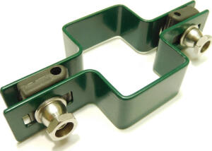 Příchytka panelu na sloup 60x40mm / 5mm / průběžná /ZN+PVC6005 Zelená