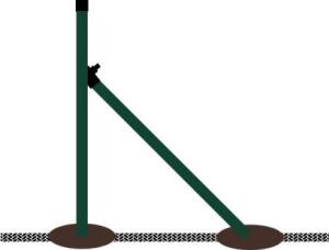 Vzpěra pro kulatý plot. sloupek/výška 1750 mm/38 x1,25 mm/ZN+PVC6005 Zelená