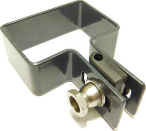 Příchytka panelu na sloup 60x40mm / 5mm / koncová / ZN+PVC7016 Antracit