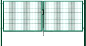 Brána 2křídlá/2D panel/š 4090 x v 1380/ ZN+PVC 6005 Zelená