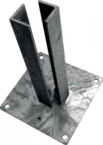 Základová patka k montáži sloupku 80×80 mm pro branky/brány na betonový základ/Zn Pozink